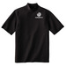 Black Mock Neck Shirt w/ White Embroidered Logo