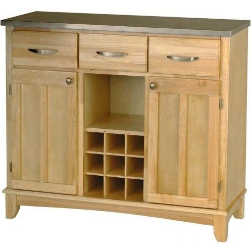Home Styles Large Buffet Server With Stainless Steel Top - Natural - 5100-0013