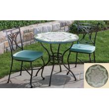 Alfresco Home Amalfi 30 Inch Round Bistro Table Group - In Antique Green Frame
