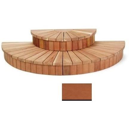 A&B Accessories Redwood Spa Steps: Two-Tier Sunburst 96 Inch