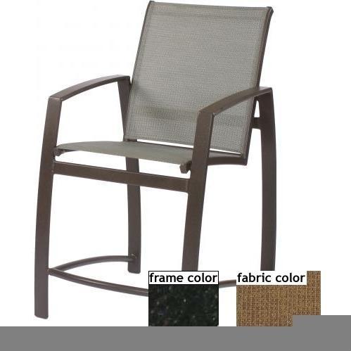 Suncoast Vision Sling Gathering Height Chair - Ebony Frame And Raku Fabric