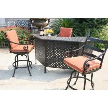 Darlee Laguna Cast Aluminum Party Bar Set With Cushions - 82 Inch