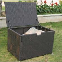 Alfresco Home Vento Small Wicker Outdoor Storage Box, Rectangular - Java