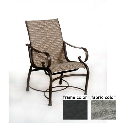 Barcelona Aluminum Low Back Sling Dining Chair With Night Sky Frame And A0109 Fabric by Casual Creations