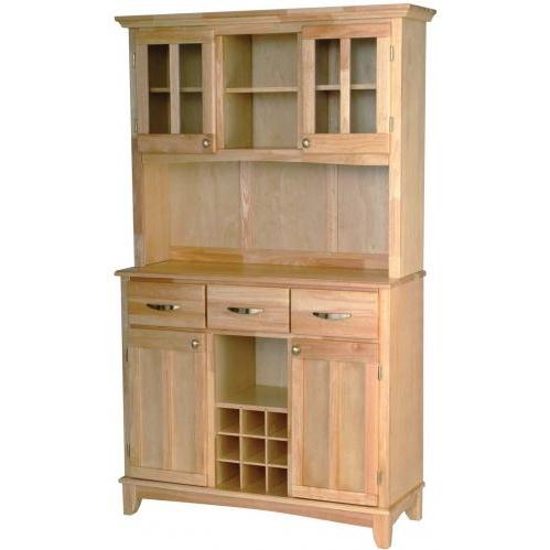 Home Styles Large Buffet Server & Hutch With Wood Top - Natural - 5100-0011-12