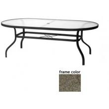 Sterling 42 X 84 Inch Aluminum Oval Dining Table - Aluminum Starburst Pattern With Scavo Bronze Frame
