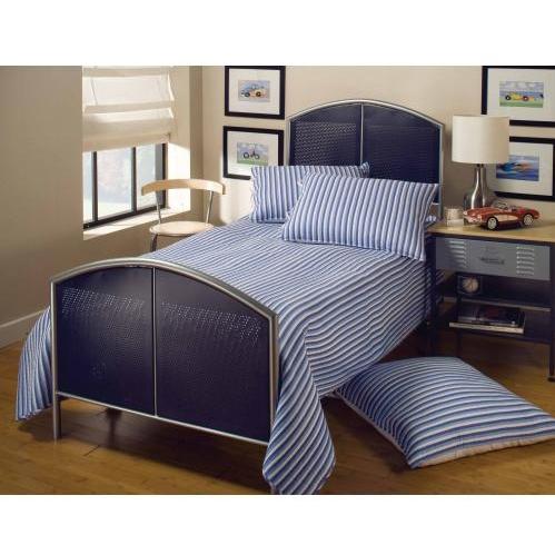 Hillsdale Universal Silver And Navy Youth Metal Bed Set With Frame - Twin - 1177BTR Hillsdale Universal Silver And Navy Youth Metal Bed Set With Frame - Twin - 1177BTR