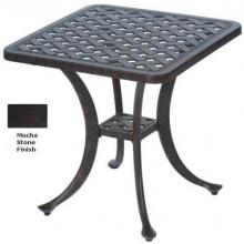 Meadow Decor Paragon 22 X 21 (inches) Cast Aluminum Side Table Mocha Stone Finish