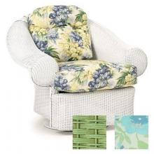 Lloyd Flanders Casa Grande Swivel Rocker In Antique Sage Finish With Belafonte Spring Fabric.