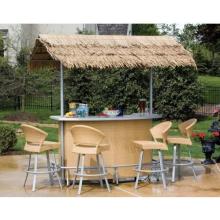 Alfresco Home Sabbia Outdoor Granite Top Tiki Bar Set With Thatch Roof