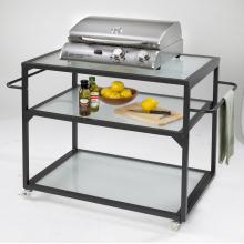 Outdoor GreatRoom Company 36 Inch Bistro Cabinet With Glass Top And Shelves