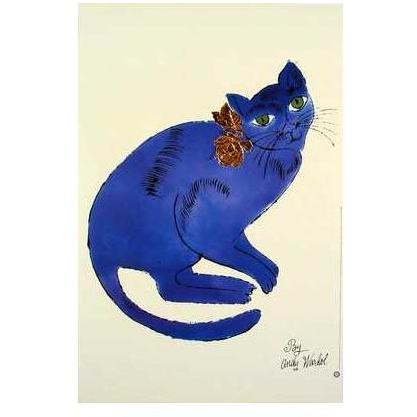 Cat (Blue) Poster Print