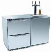 Perlick Outdoor Refrigerator And Beer Dispenser With Stainless Drawers, Solid Stainless Door , And 3 Taps