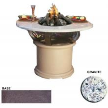 Del Mar Dining Height Table Fire Pit - Chocolate Brown Base/ Pebble Granite Top - LP