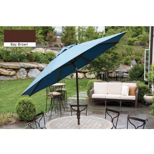 Treasure Garden Outdoor Market Umbrella With Crank And Single Wind Vent, 9 Foot Ft - Bay Brown