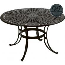 Windham Castings Scroll Dining Table With 48 Inch Round Woven Table, Coal