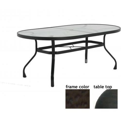 Tribeca 42 X 76 Inch Aluminum Oval Dining Table - Aluminum Plank-wood, With Terra Frame Picture
