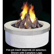 Peterson Outdoor Campfyre 34 Inch Natural Gas Manual Safety Pilot Fire Pit Package With Plain Concrete Ring And Sapphire Blue Glass