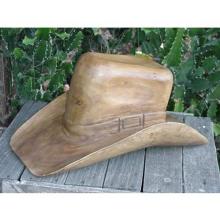 Teak Wood Cowboy Hat - Large