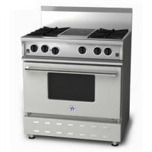 BlueStar Range RNB 36 Inch Natural Gas Range With Charbroiler - Stainless Steel