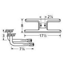 Stainless Steel H Twin, Centered, 2.25 Inch Offset Burner 10902-73902