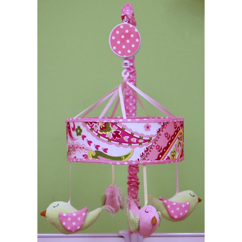 My Baby Sam Crib Mobile - Pink Paisley Splash