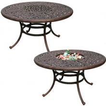 Darlee Catalina Cast Aluminum Dining Table With Ice Bucket Insert - 52 Inch Round