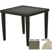 Hudson 24 Inch Aluminum Square End Table - Stone With Scavo Bronze Frame