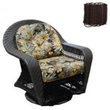 North Cape Cambridge Resin Wicker Chesapeake Swivel Glider Club Resin Wicker Chair - Espresso