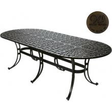 Windham Castings Scroll Dining Table With 76 Inch Oval Woven Table, Sheffield