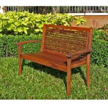 International Caravan Acacia Wood Contemporary Slatted Bench - Stain