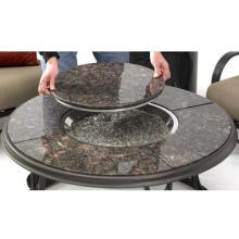 Outdoor GreatRoom Company 42 Inch Chat Fire Pit Table With Granite Top And Lazy Susan - Propane