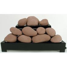 Rasmussen 24 Inch Adobe Red ALTERNA Vent Free Natural Gas FireStones With Black Chassis And Manual Safety Pilot