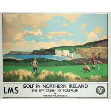 Vintage Golf - Golf In Northern Ireland Poster Print
