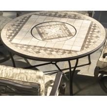Alfresco Home Basilica 48 Inch Bev/Firepit Chat Table- W/Bev-FirePit Kit