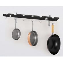 Dark Grey Wood Innovative 36 Inch Dual Track Wall Kitchen Rack