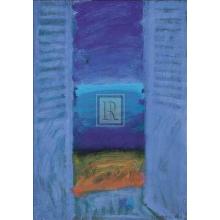 Blue Shutter II Poster Print