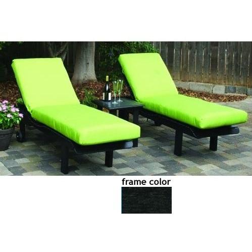 Eagle One Recycled Plastic Two Avalon Chaise Lounge With Wheels And Lexington End Table - Black