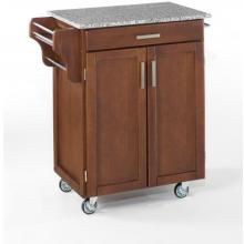 Home Styles Small Kitchen Cart With Granite Top - Salt & Pepper/Medium Cherry
