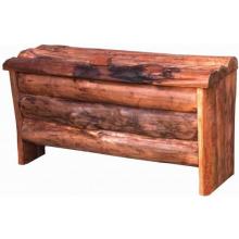 Rustic Teak Wood Split Log Quilt Storage Box