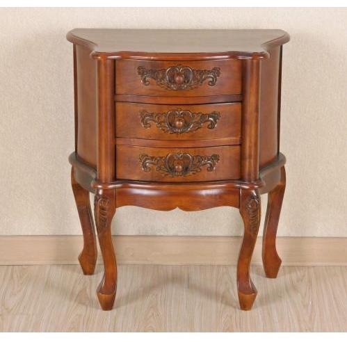 International Caravan Carved Wood Night Stand With 3 Drawers - 3876 International Caravan Carved Wood Night Stand With 3 Drawers - 3876