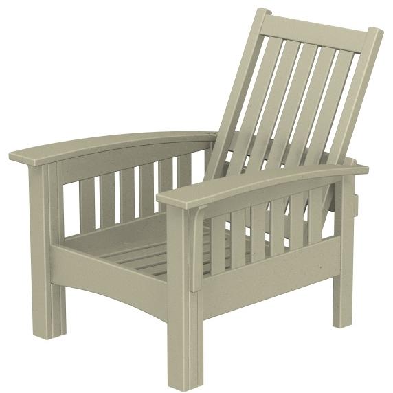Poly-Wood Recycled Plastic Wood Mission Lounge Chair - Cushion Included