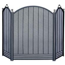 UniFlame 3 Fold Large Diameter Brushed Nickel And Black Screen W/ Gate