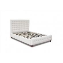 Diamond Sofa Zen Collection Queen Size Bonded Leather Tufted Bed - White