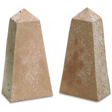 Peterson Gas Logs Decorative Geo Shapes Terracotta Obelisk Set - Set Of 2