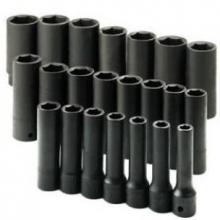 SK Hand Tool 22 Piece 1/2 Inch Drive 6 Point Deep Metric Impact Socket Set