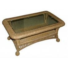 Outdoor GreatRoom Company Wicker Coffee Table W/ Glass Top
