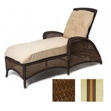 Lloyd Flanders Grand Traverse Adjustable Chaise In Caramel Finish And Resort Lodge Fabric.