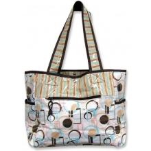 Cocoa Dots Print Tulip Tote With Changing Pad