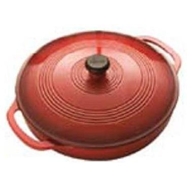 Lodge Enamel Cast Iron Casserole Pot 3 Qt Island Spice (gradated Red)